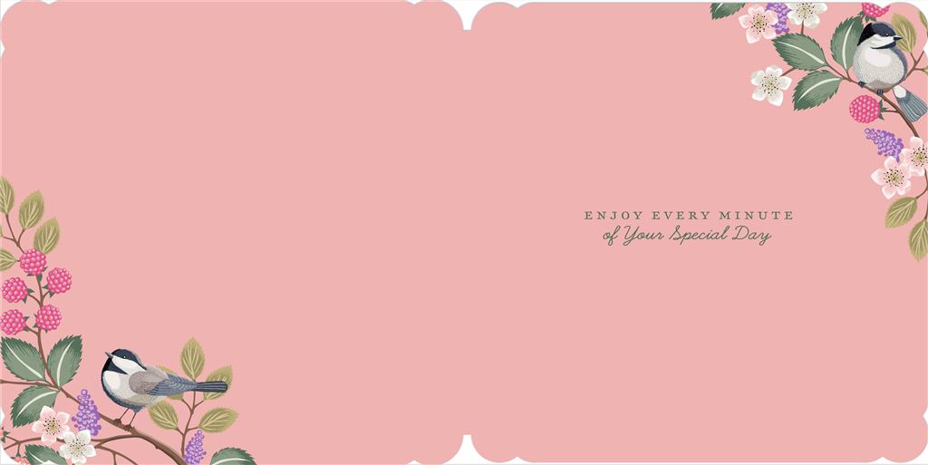 Floral Purple Design with Birds Berries Auntie Birthday Card 