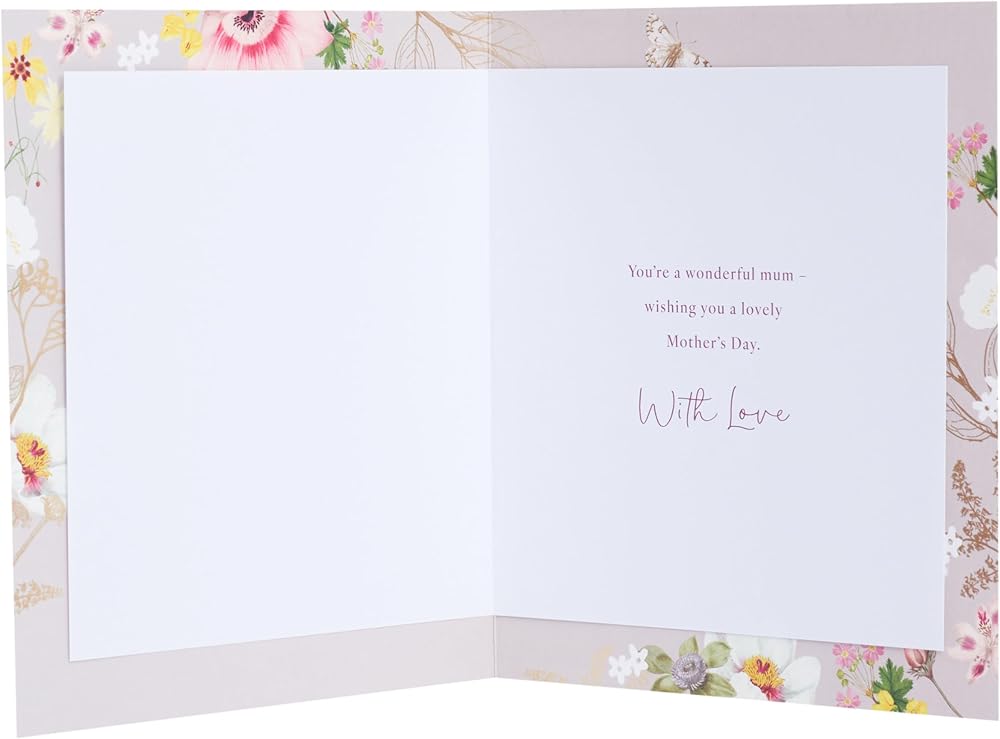 Lettering with Florals Design Mum Mother's Day Card
