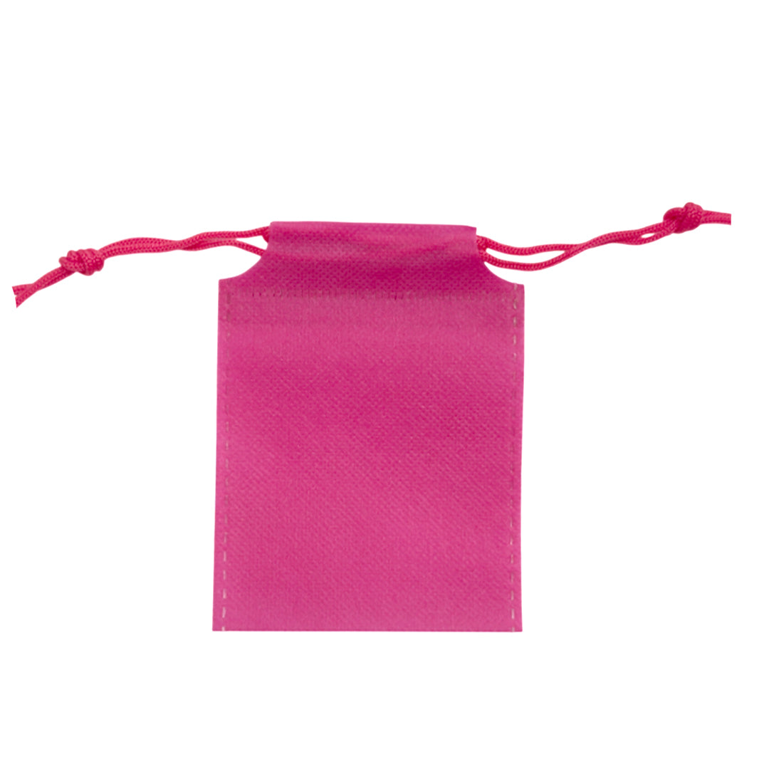 Pack of 100 Pink Coloured 12x9cm Non-Woven Drawstring Bags