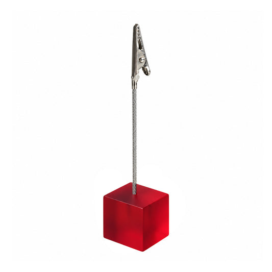 Photo Holder Clip with Square Red Coloured Resin Base