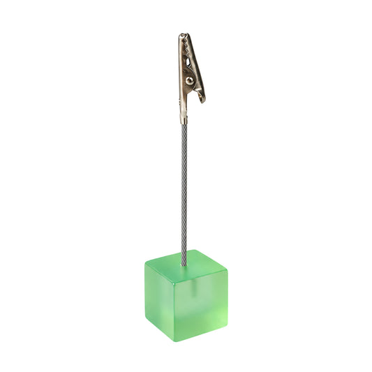 Photo Holder Clip with Square Light Green Coloured Resin Base