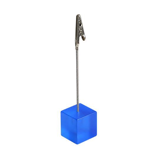 Photo Holder Clip with Square Blue Coloured Resin Base