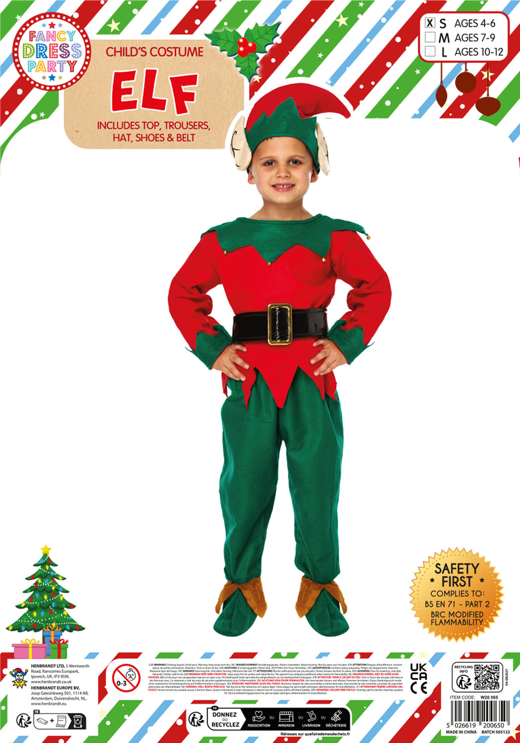 Child's Christmas Elf Fancy Dress Costume 4-6 Year Olds– Shop Inc