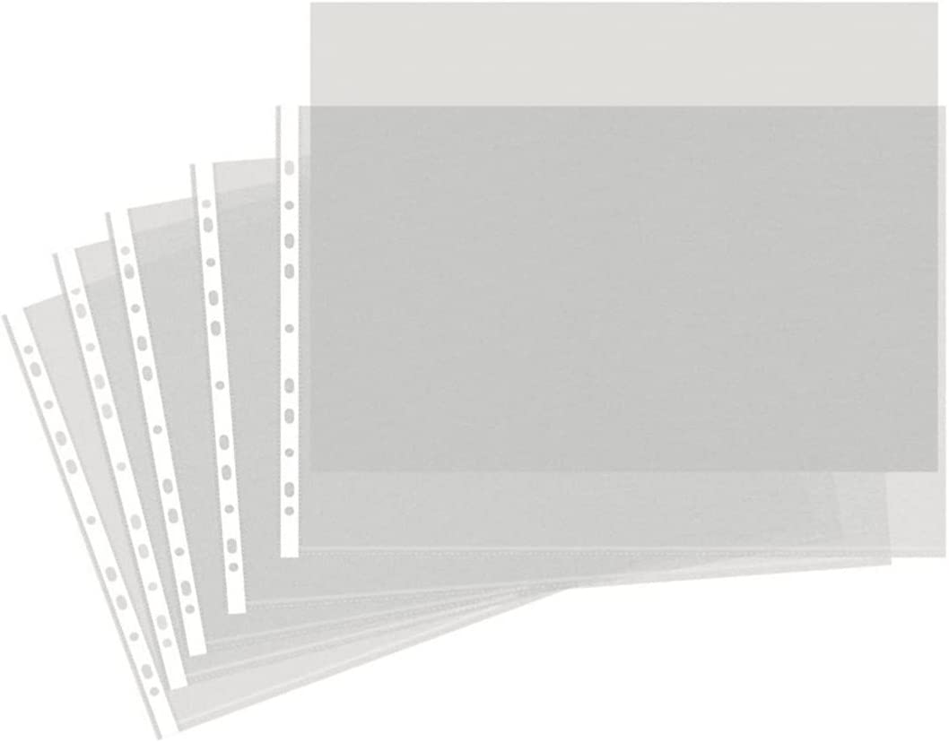 Pack of 10 A3 Top Opening Polypropylene Punched Pocket 