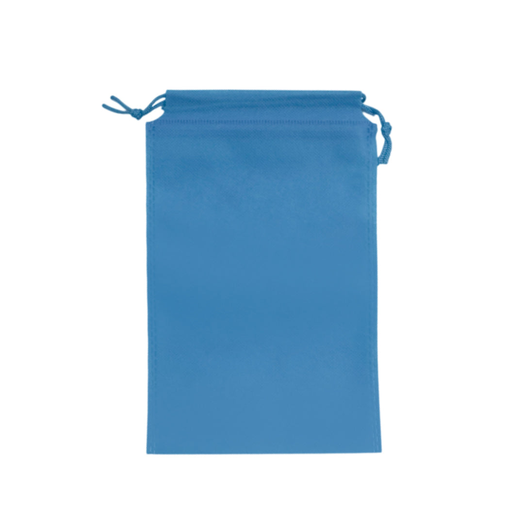 Pack of 100 Light Blue Coloured 27x20cm Non-Woven Drawstring Bags