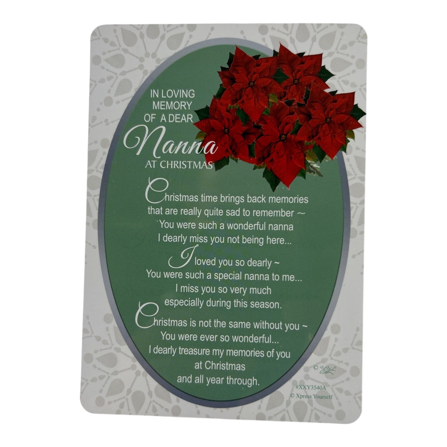In Loving Memory of a Dear Nanna Christmas Graveside Keepsake Card