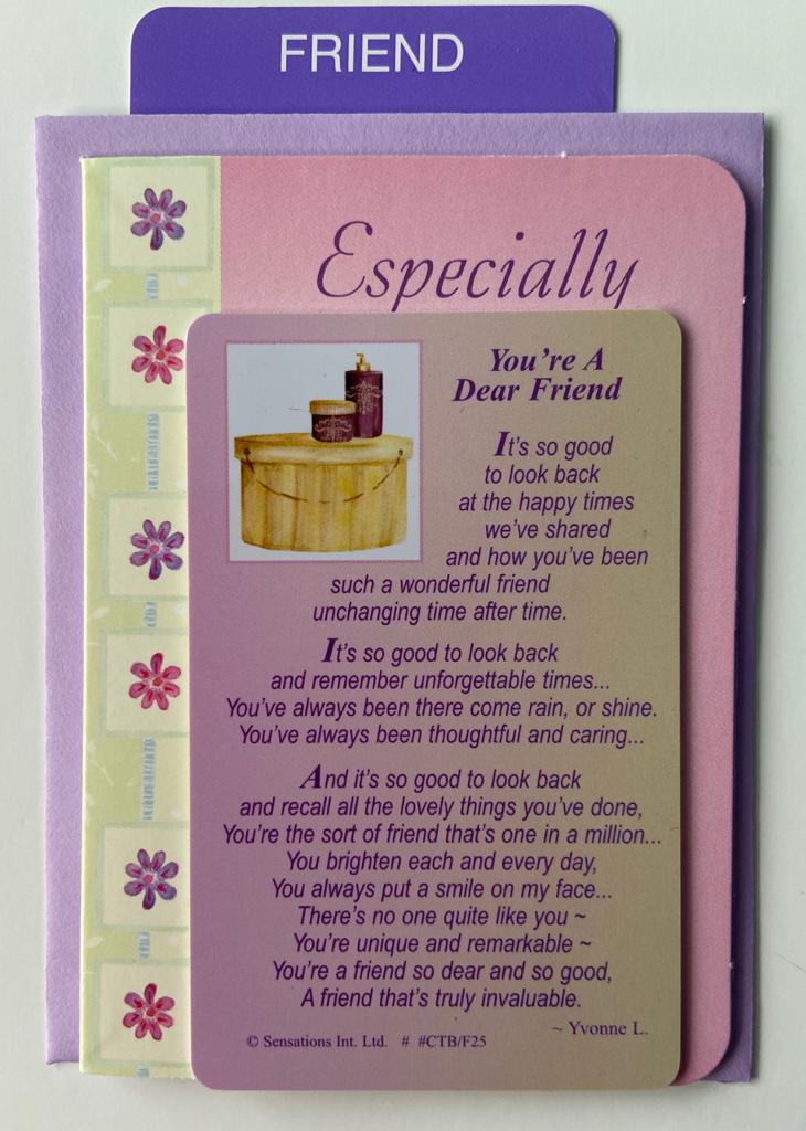 You're a Dear Friend Sentimental Keepsake Wallet/Purse Card