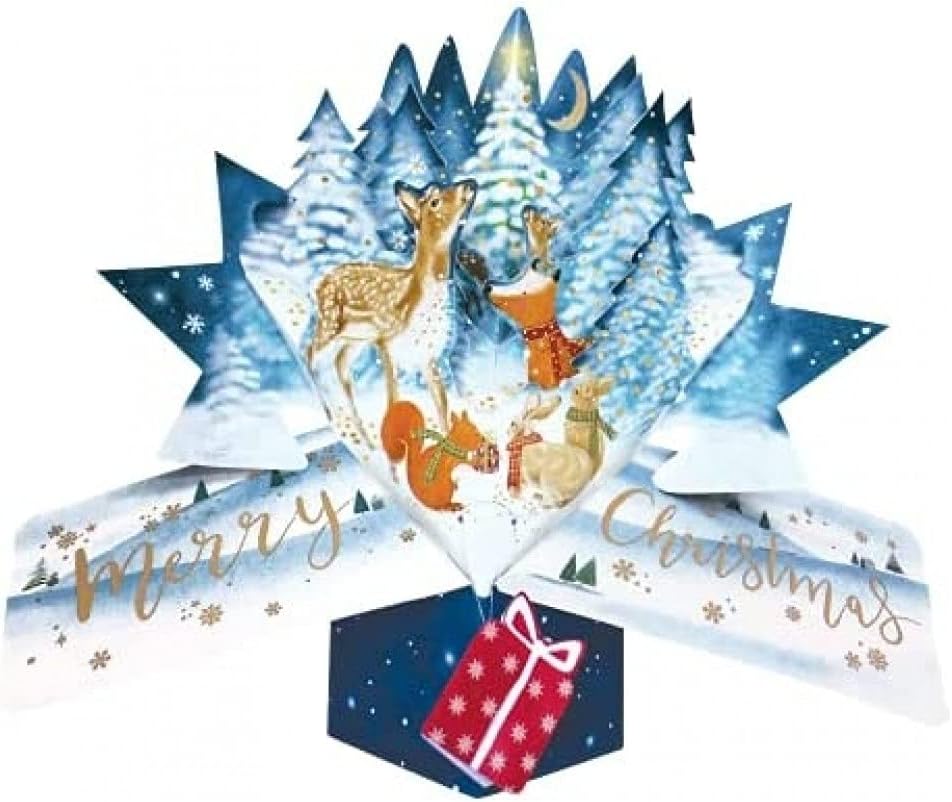 Woodland Animals 3D Pop Up Christmas Card