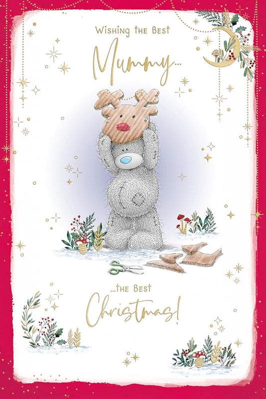 Bear Holding Reindeer Mummy Christmas Card