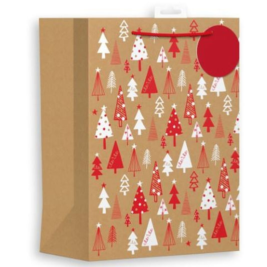 Christmas Tree Design Kraft Large Gift Bag
