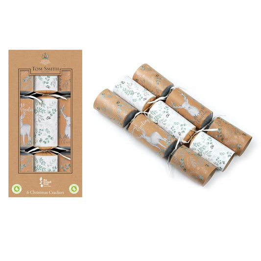 Pack of 6 Kraft Design 12" Christmas Crackers