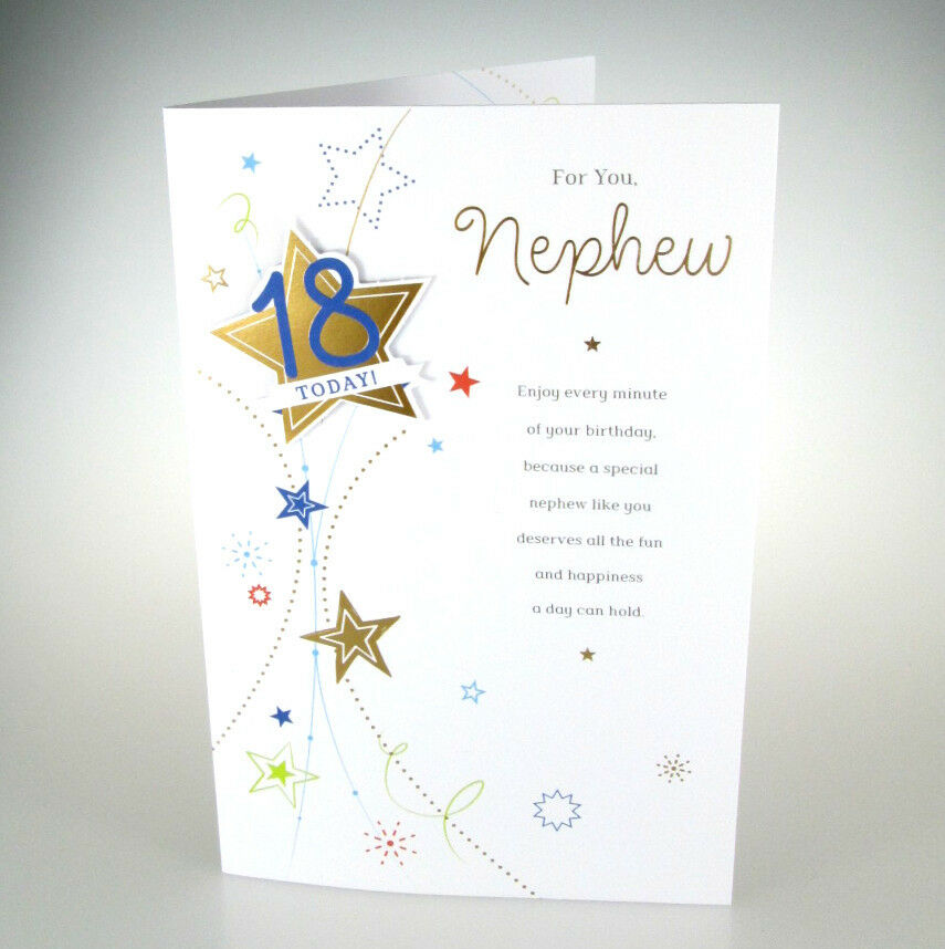 Great Nephew Birthday Greeting Card with Personalised Stickers 18th, 21th, 30th 