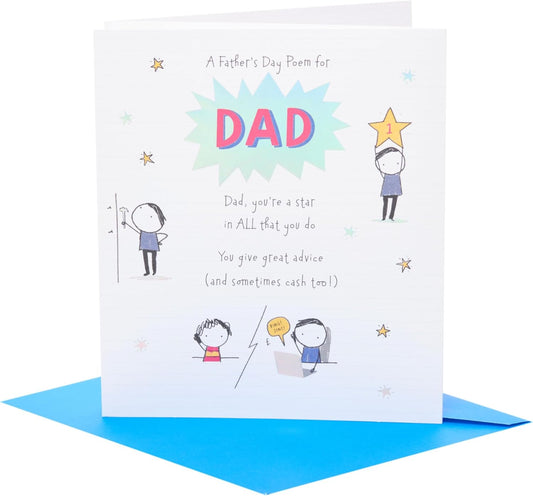Sweet Poem Design For Dad Father's Day Card