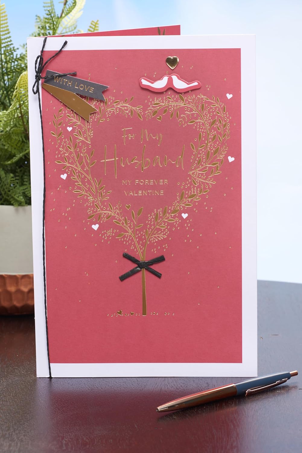 Gold Heart Tree Design Husband Valentine's Day Card