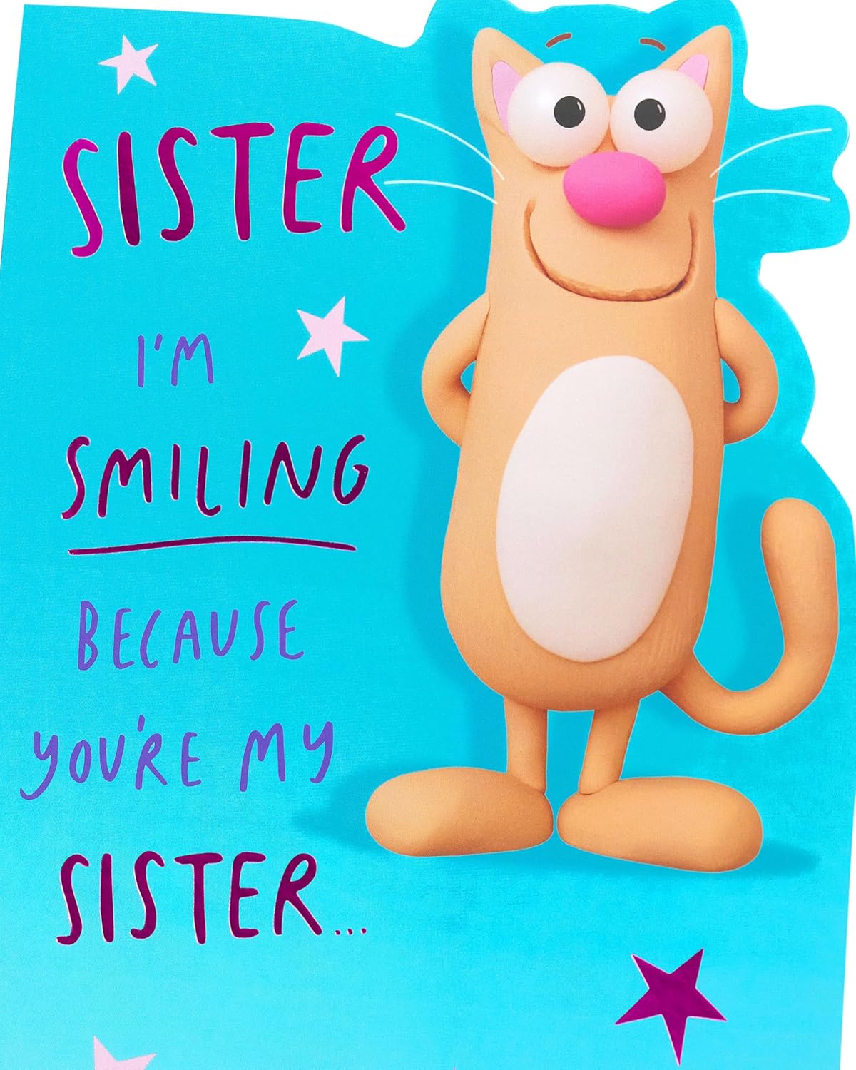 Funny Smiling Design Sister Birthday Card