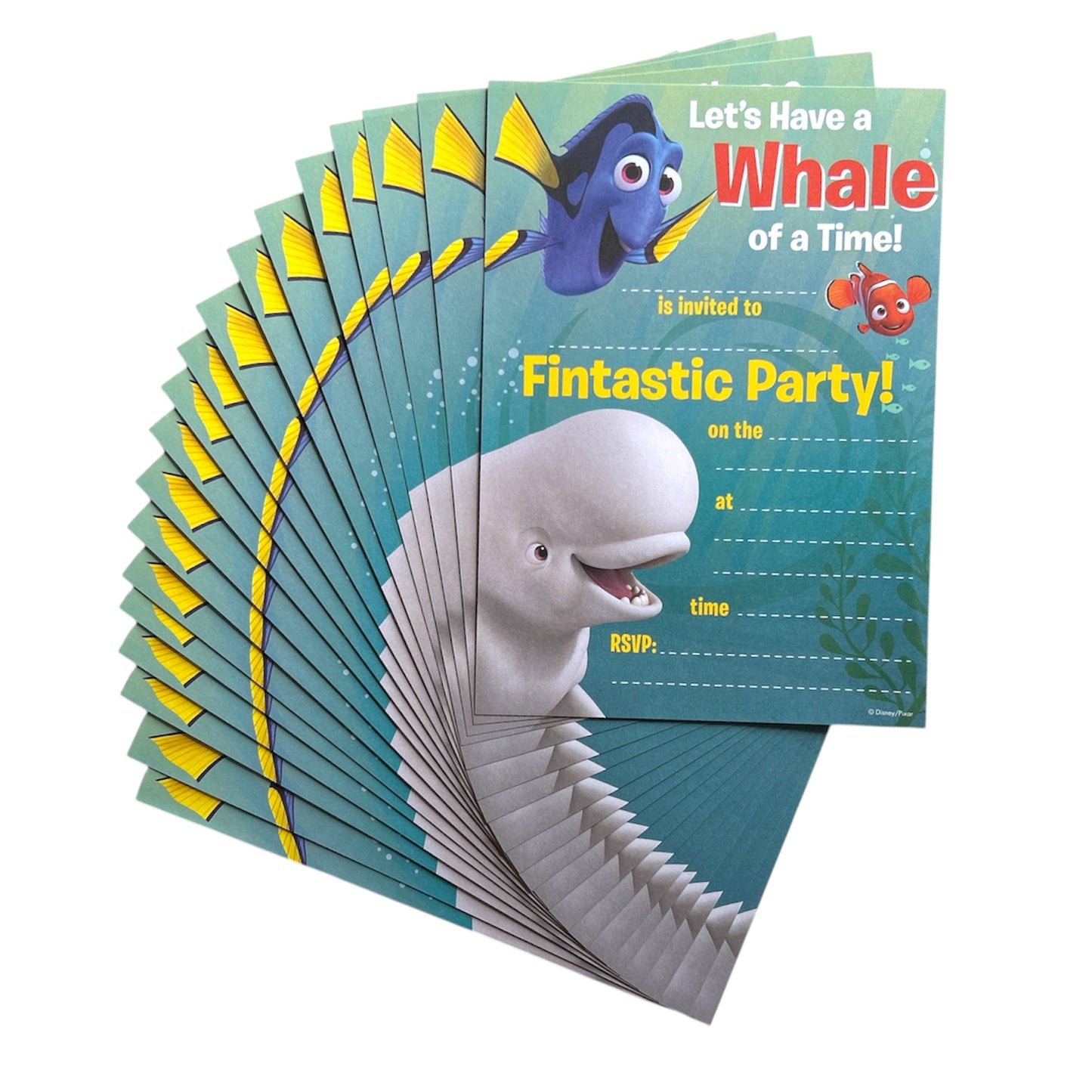 Pack of 20 Sheets Finding Dory “Whale of a Time” Party Invitation Cards