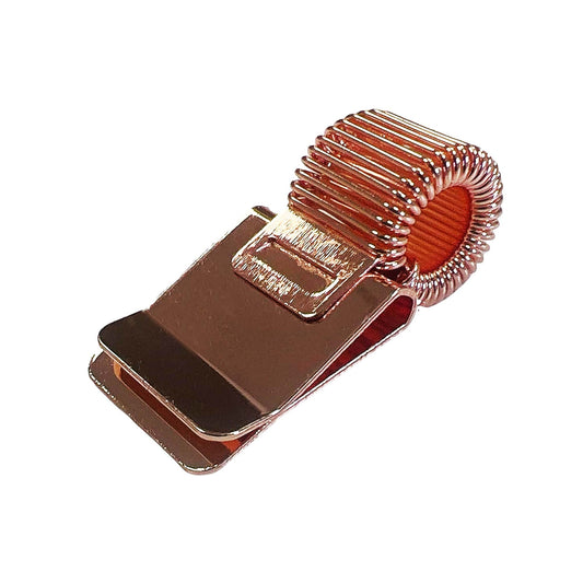 Pack of 5 Rose Gold Metal Pen Holder Clips for Notebooks and Clipboards