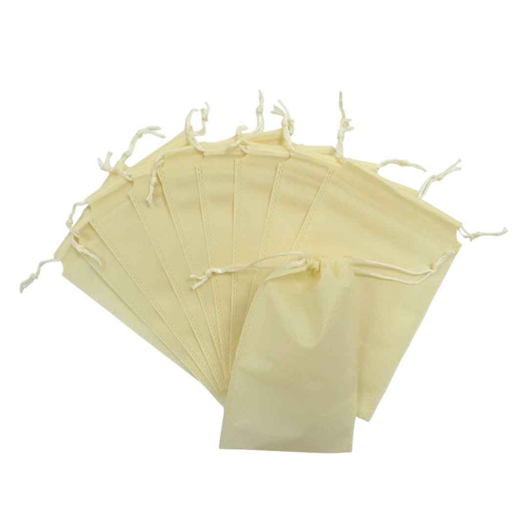 Pack of 100 Ivory Coloured 35x25cm Non-Woven Drawstring Bags
