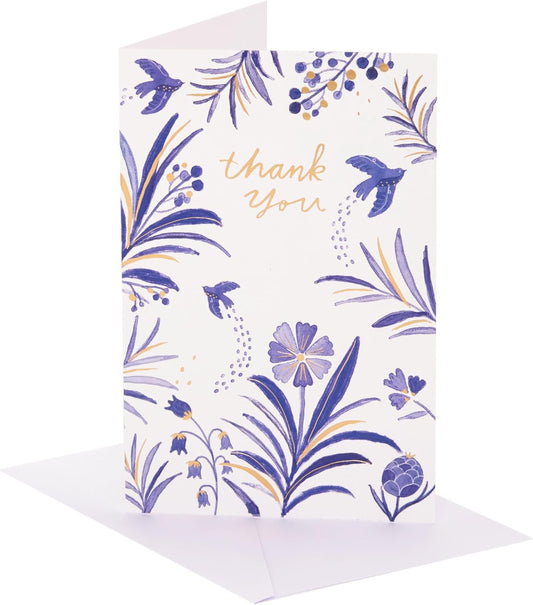 Blue & Gold Design Thank You Card