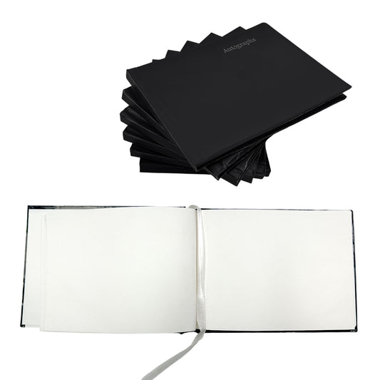 Pack of 24 Black 100 Pages Autograph Books – School Leavers Signature, End of Term Memory Book
