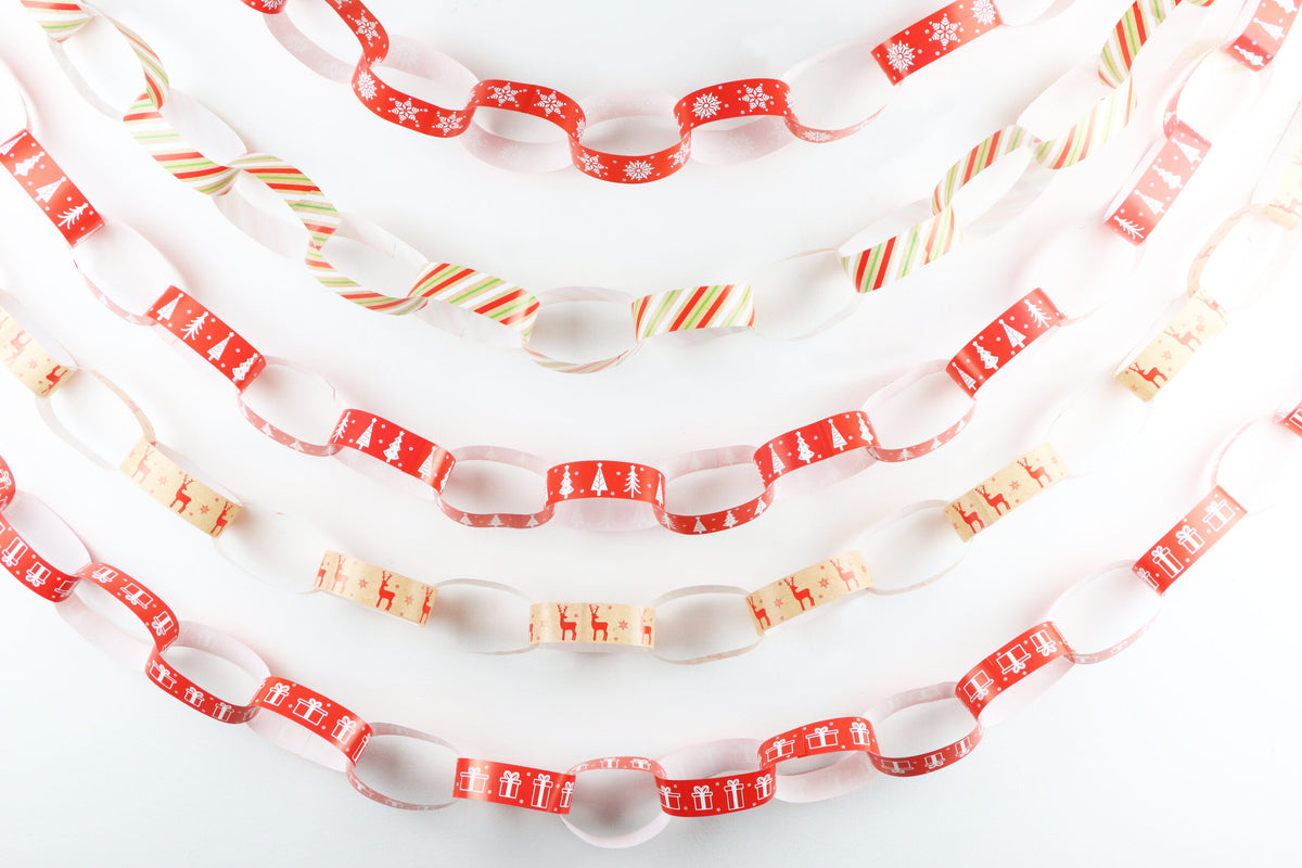 300 Pieces Christmas Paper Chains DIY Decoration Set