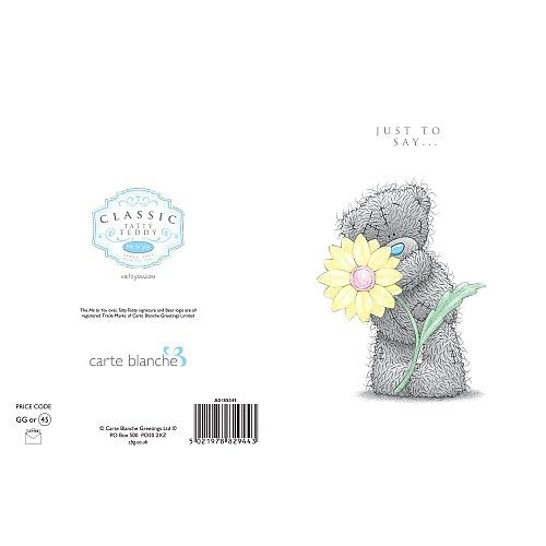 Friendship Tatty Holding Flower Me To You Bear Friendship Card 