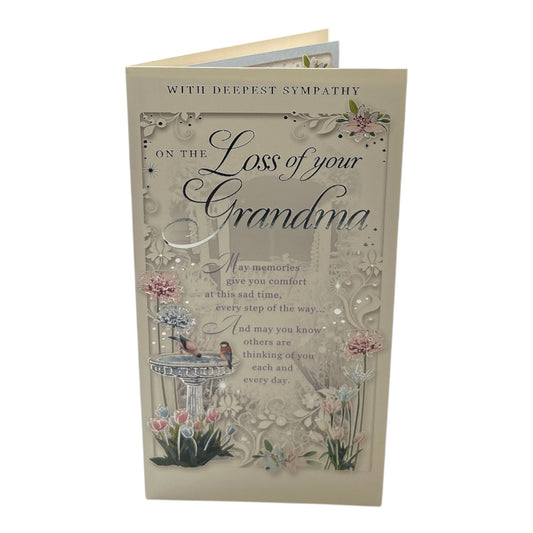 Loss of Grandma Floral Design Sympathy Opacity Card