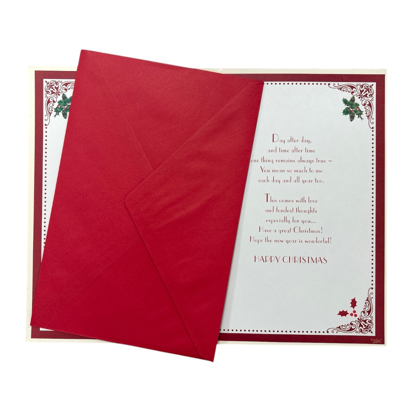 To My Fiancée Elegant Woman Holding Flowers Design Christmas Card