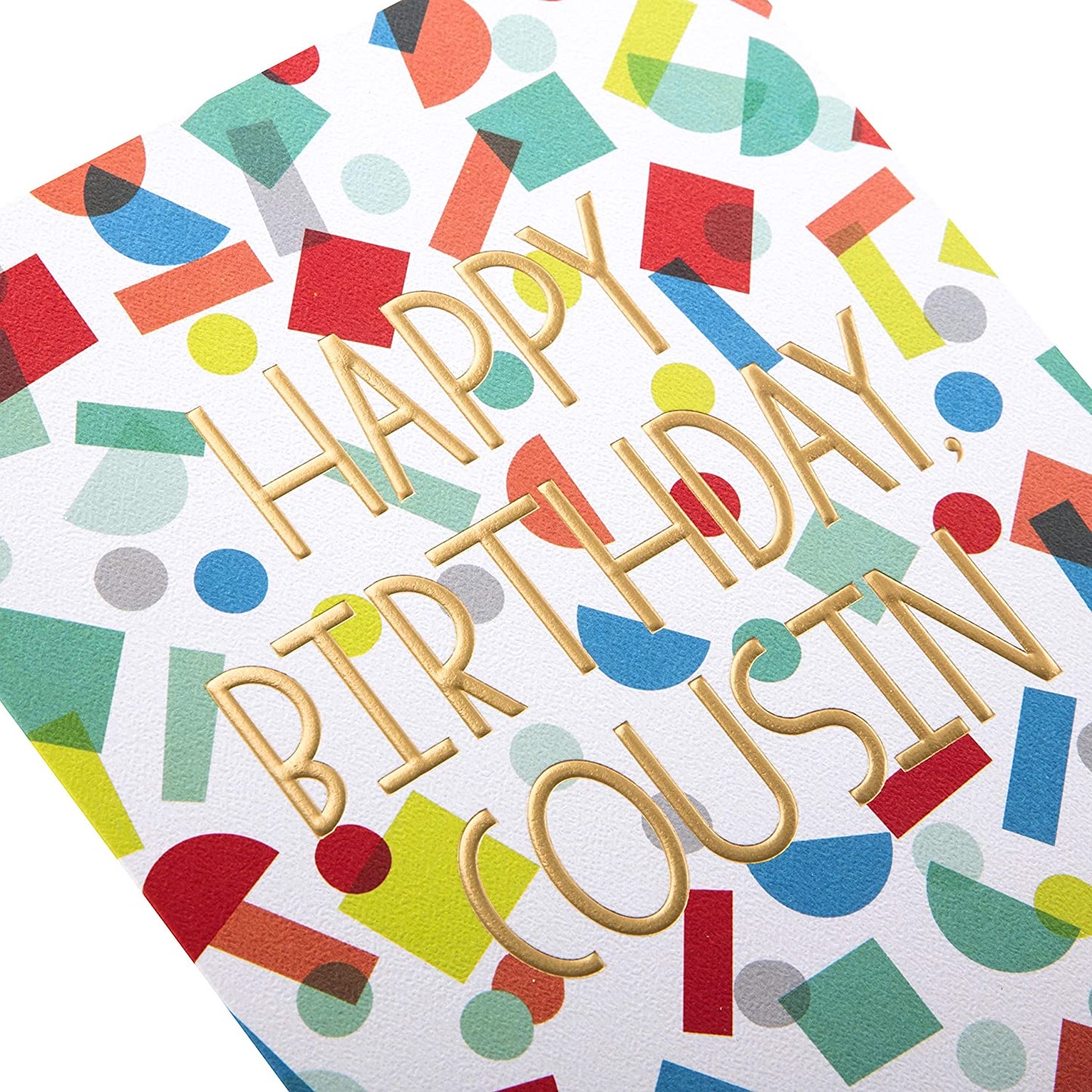 Contemporary Embossed Text Design Cousin Birthday Card