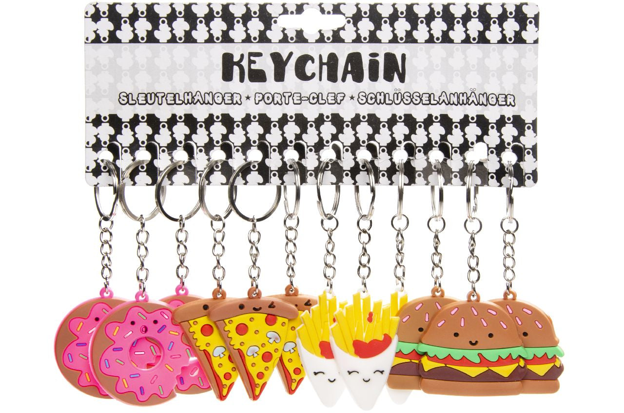Pack of 12 Fast Food Design Keychains
