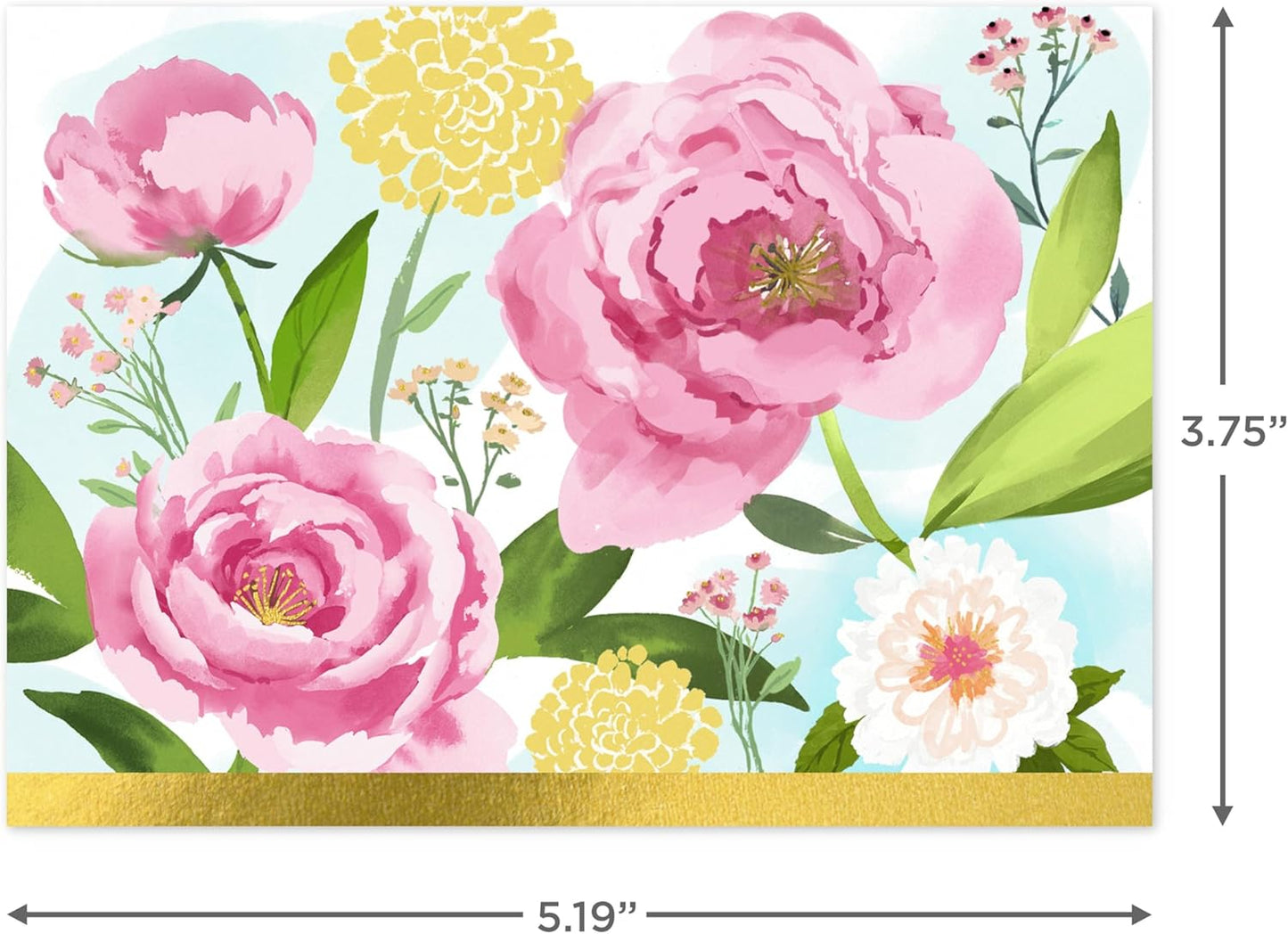 Illustrated Pink Floral Design Just to Say Multipack of 10 Cards with White Envelopes