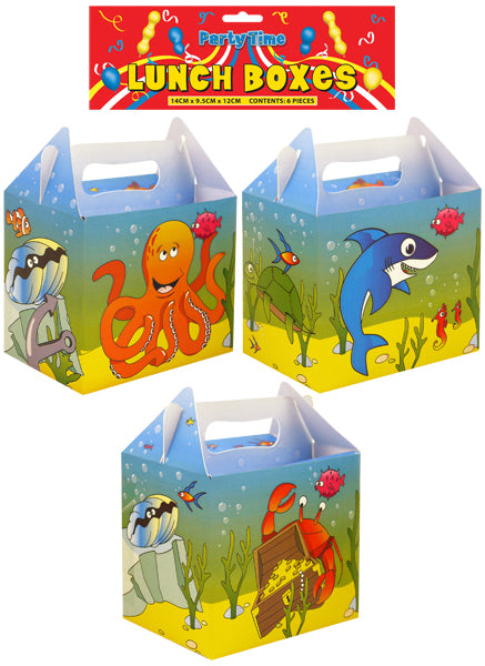 Pack of 6 Lunch Boxes Sealife Design
