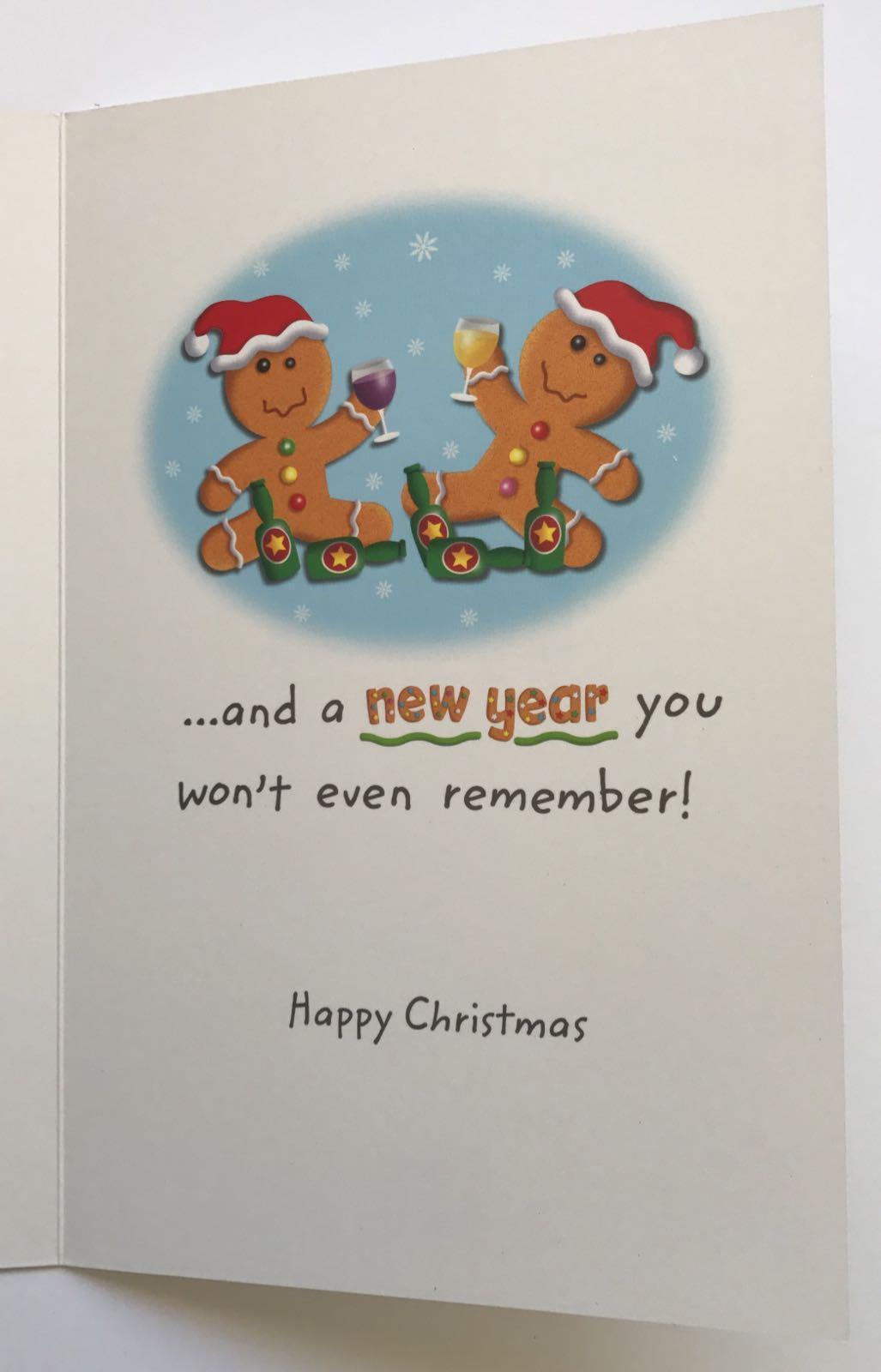 To Both of You Ginger Biscuit Fun Design Christmas And New Year Card 