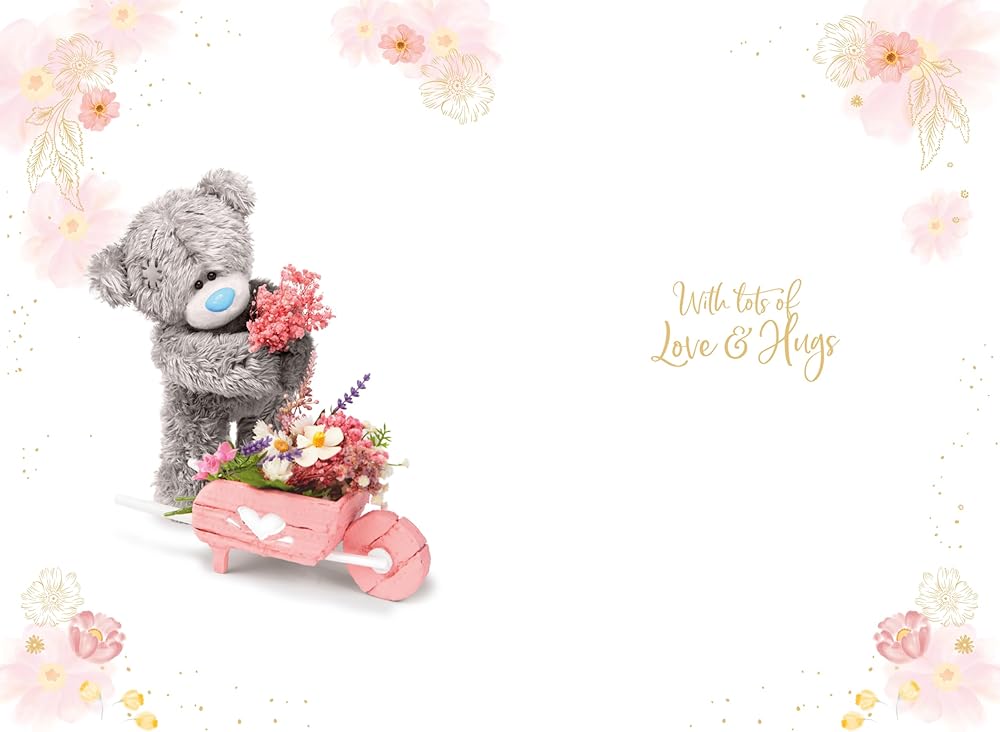 Bear With Pink Wheelbarrow Grandma Photo Finish Mother's Day Card