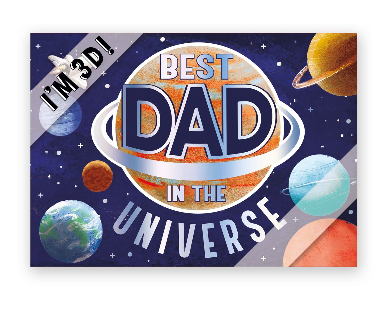 Best Dad in The Universe Rocket Blastoff Fun! Pop Up Father's Day Card