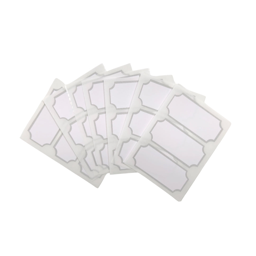 Pack of 126 Silver Border Printed 34x75mm Self-Adhesive Labels