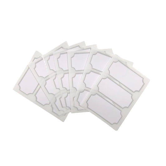 Pack of 126 Silver Border Printed 34x75mm Self-Adhesive Labels