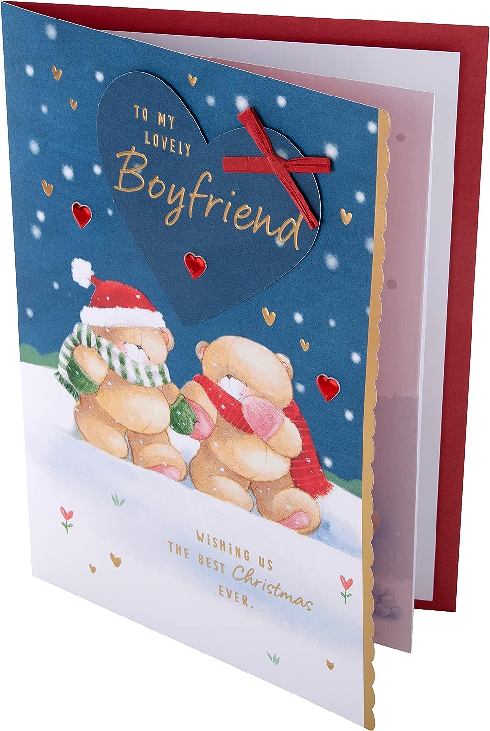 Cute Forever Friends Winter Love Design Boyfriend Boxed Christmas Card