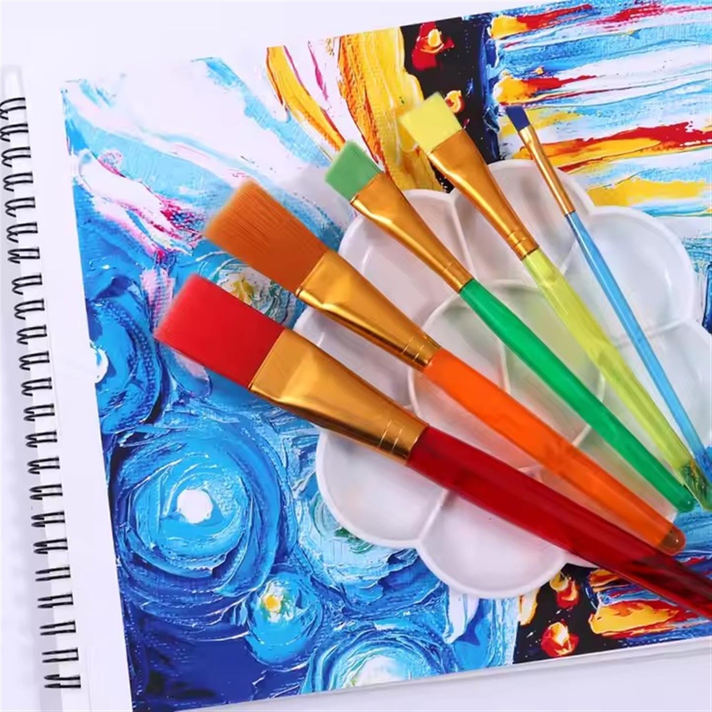 5 Pieces Plastic Handle Nylon Artist Brush for Painting