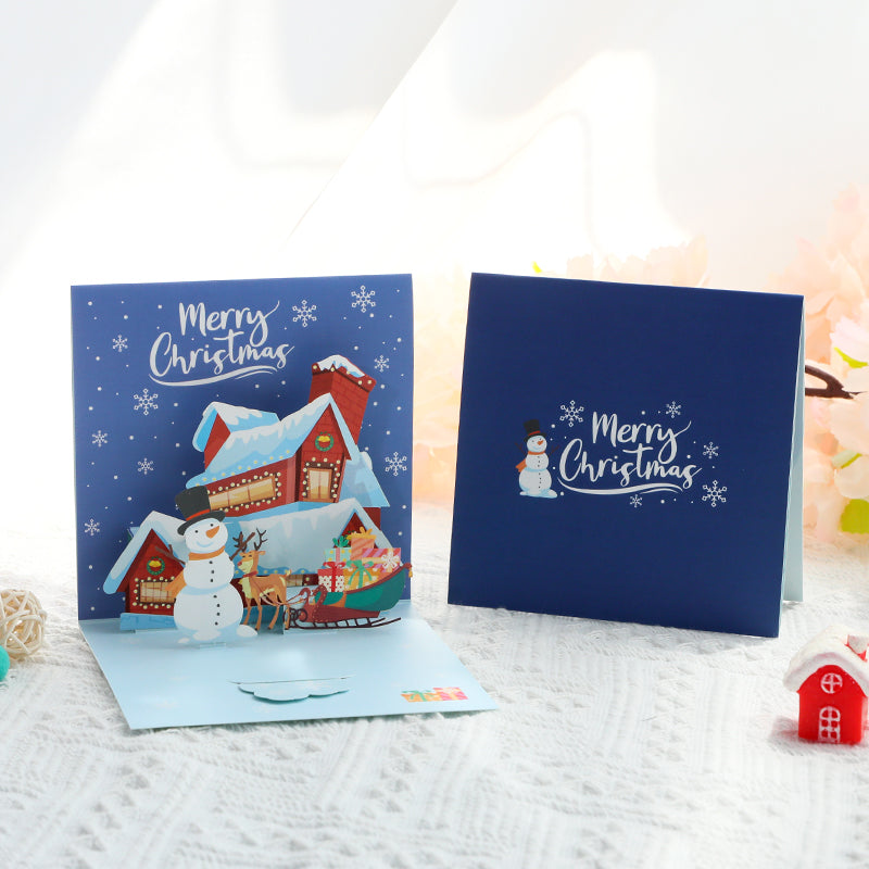 Blue Wonderland Merry Moments 3D Pop Up Christmas Card