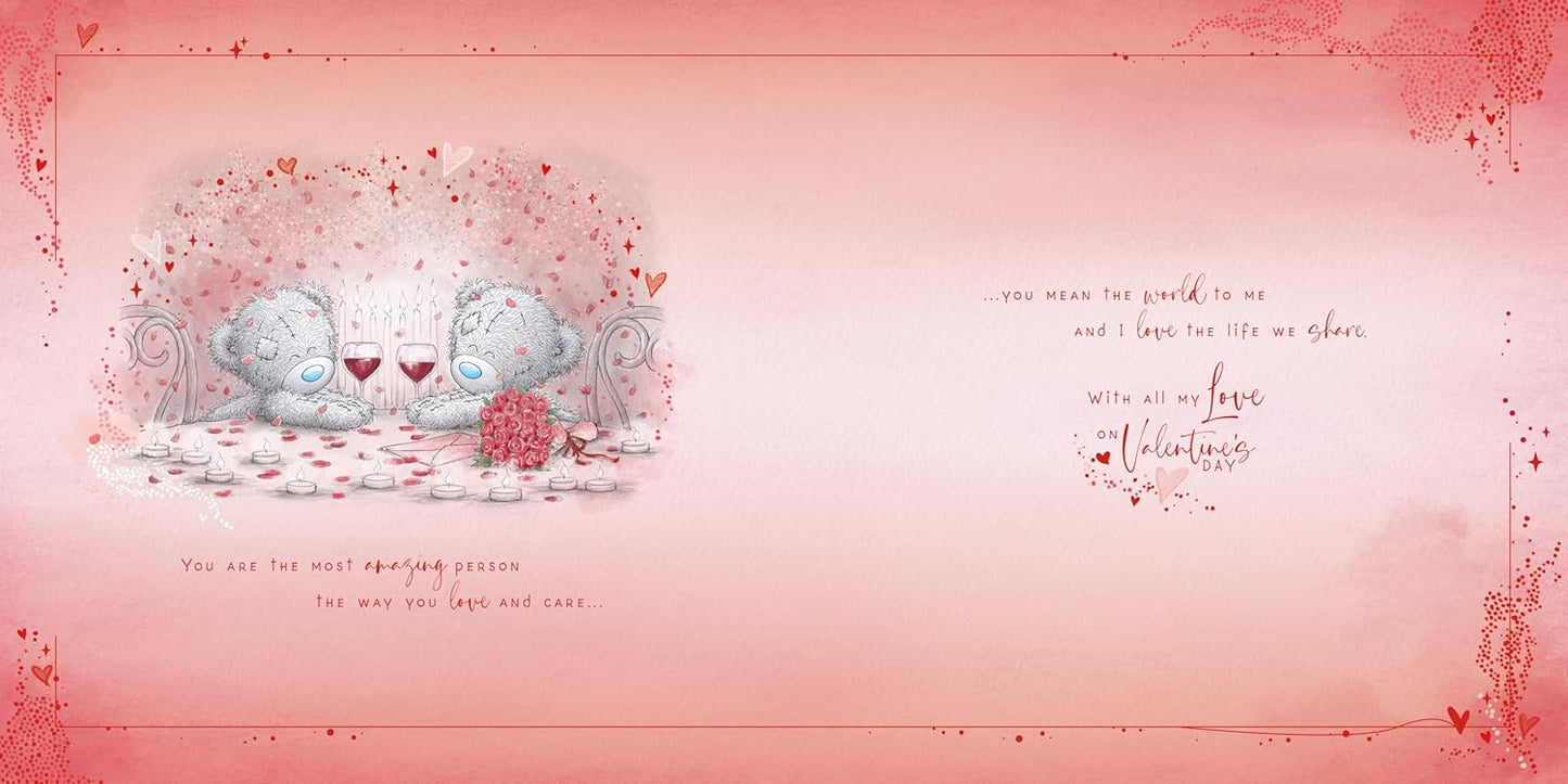Bears At Candlelit Dinner Open Valentine's Day Card