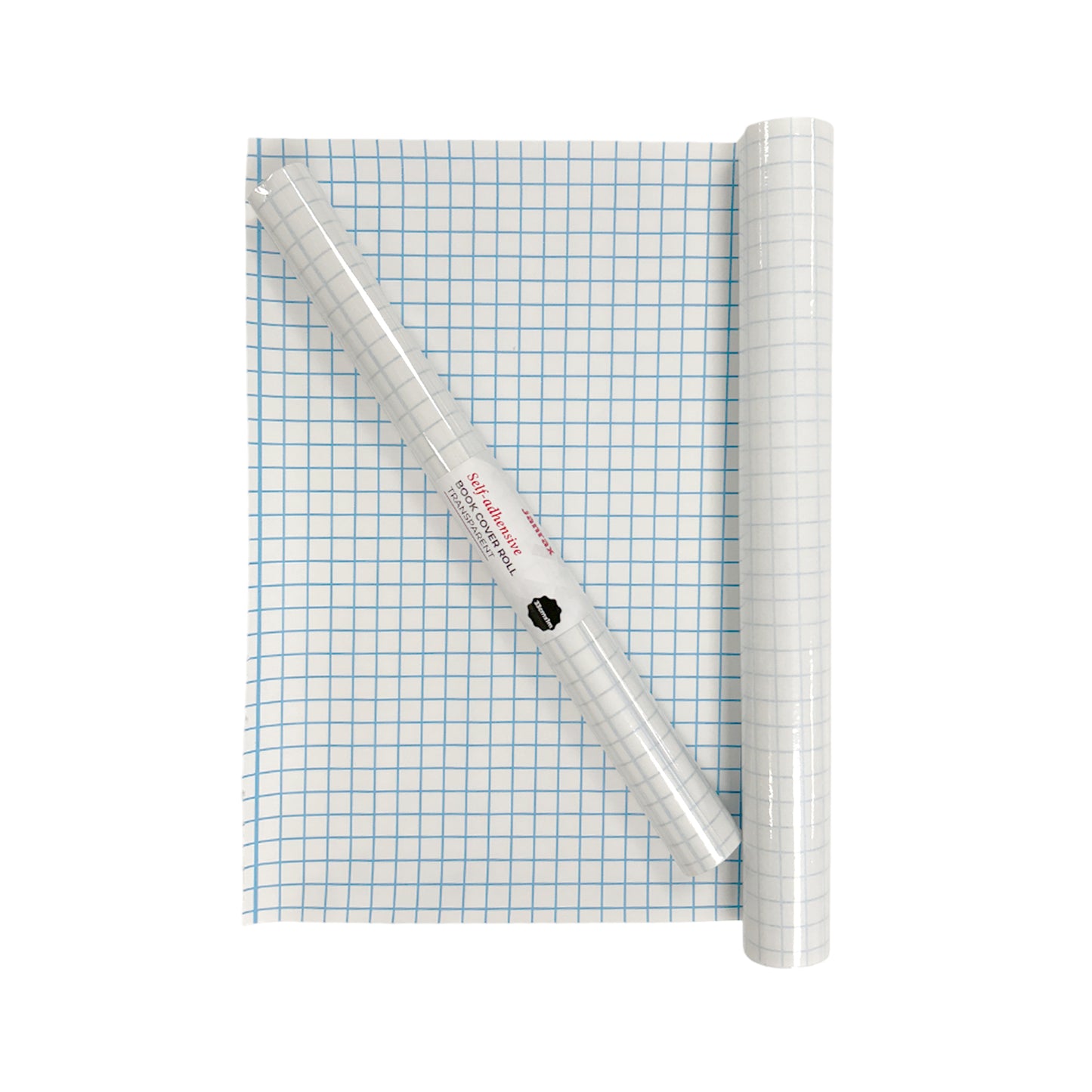 Pack of 6 Janrax 33cm x 1m Clear Glossy CPP 0.06mm Thick Self-Adhesive Book Cover Rolls