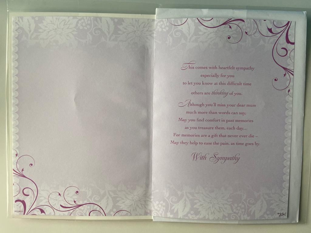 Loss Of Mum Sympathy Card Sentimental verse