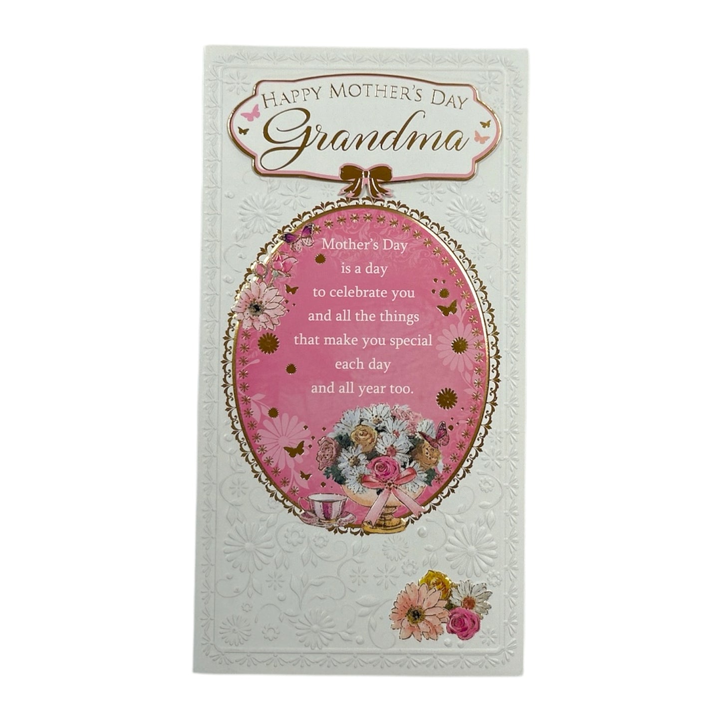 Happy Mother's Day Grandma Flowers Design Card
