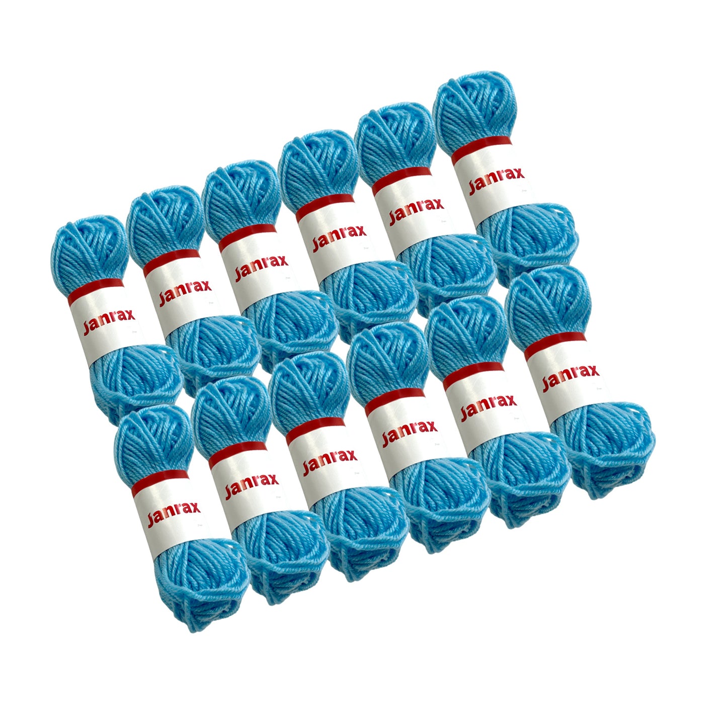 Pack of 5 Light Blue Acrylic Yarn Rolls – 10g each, 4 Strand 8 Ply Knitting Wool