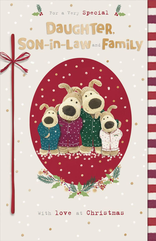 Boofles In Matching Outfits Daughter, Son In Law & Family Christmas Card