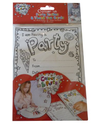 Pack of 10 Colour-in Invite & Thank You Cards
