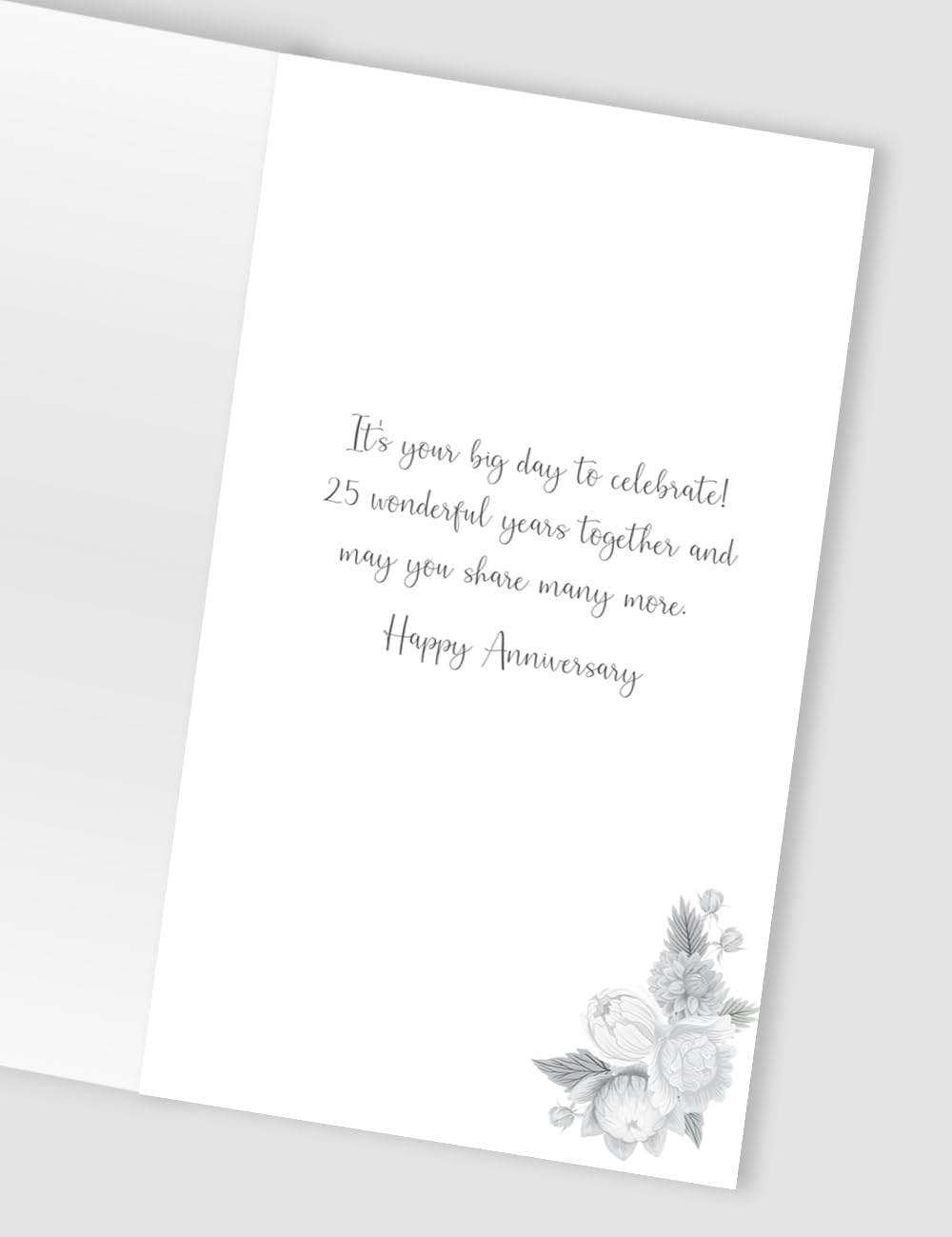 Congratulations Silver Wedding Hand-Finished 25th Anniversary Card