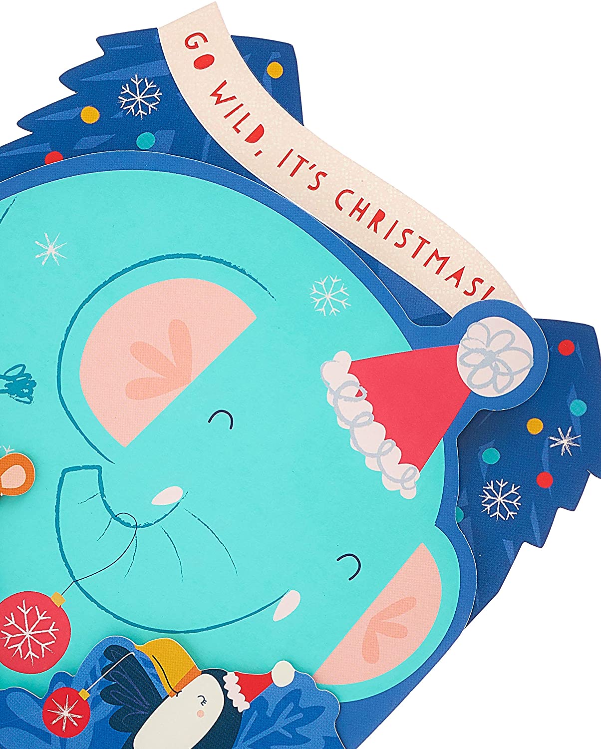 Kids Christmas Card Go Wild Cute Elephant Design 