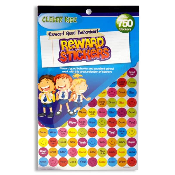 Pack of 750+ Reward Stickers by Clever Kidz